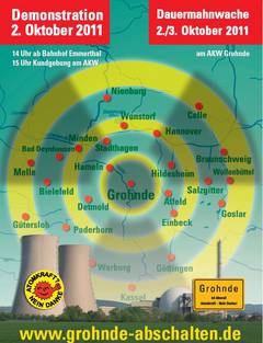 Das Motiv des Plakates - der 80 KM Katastrophenumkreis wurde zum Logo der Regionalkonferenz