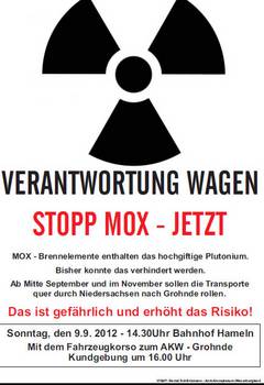 Aufruf zum Autokorso zum AKW Grohnde