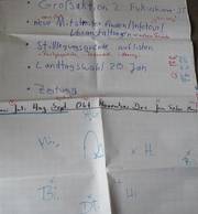 Erste Planung zur Aktions- und Menschenkette zum 2. Fukushima-Jahrestag auf Flipchart