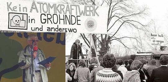 Eckard Bretzke als Kundgebungsredner 1976 in Hameln und 2014 in Hannover